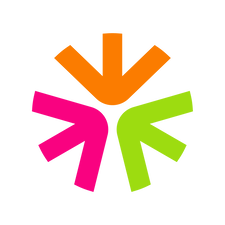 Das Logo der Initiative Zweifellos – Finde deinen Weg. Es besteht aus vier pfeilartigen Formen, die in der Mitte zusammentreffen: oben orange, rechts grün, unten pink und links rot; gemeinsam bilden sie eine sternartige Figur.