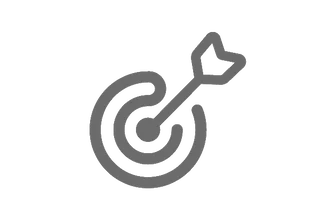 Eine Zielscheibe mit Pfeil als Symbol für Zielerreichung.