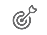 Eine Zielscheibe mit Pfeil als Symbol für Zielerreichung.